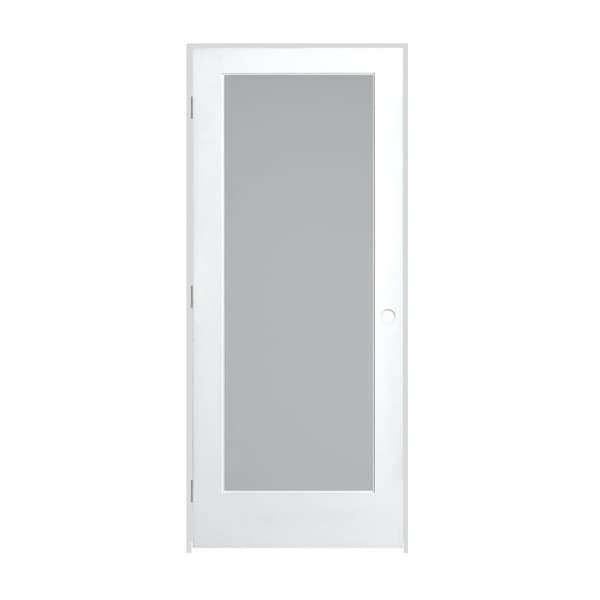 Trimlite 24"x80"x13/8" Primed 1Lite Satin Etch Tempered Glass Interior French 71/4" RH Prehung 2068pri1501SATTRH15714 - main